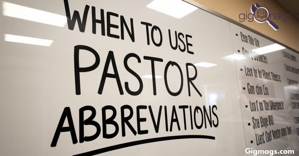 When to Use Pastor Abbreviations